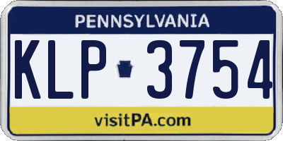 PA license plate KLP3754