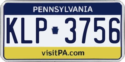 PA license plate KLP3756