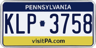 PA license plate KLP3758
