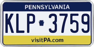 PA license plate KLP3759