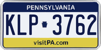 PA license plate KLP3762