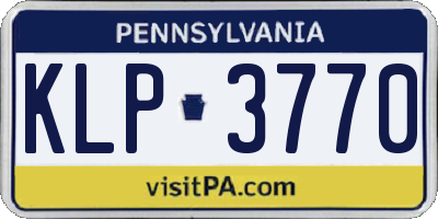 PA license plate KLP3770