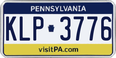 PA license plate KLP3776