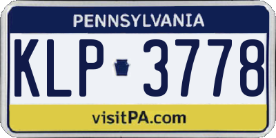 PA license plate KLP3778