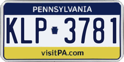 PA license plate KLP3781