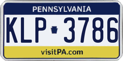 PA license plate KLP3786