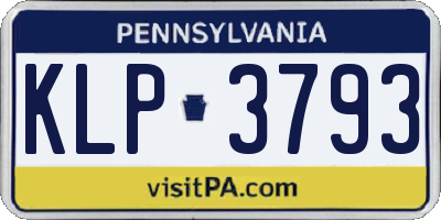 PA license plate KLP3793