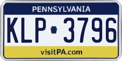 PA license plate KLP3796