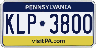 PA license plate KLP3800