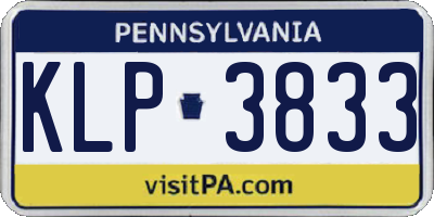 PA license plate KLP3833