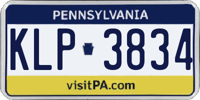 PA license plate KLP3834