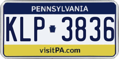 PA license plate KLP3836