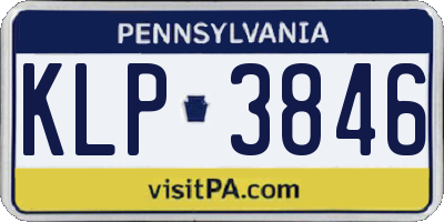 PA license plate KLP3846