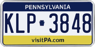 PA license plate KLP3848