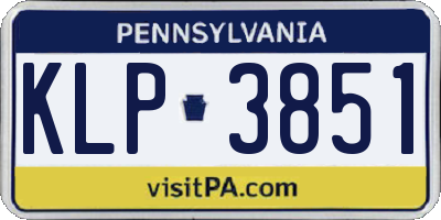 PA license plate KLP3851