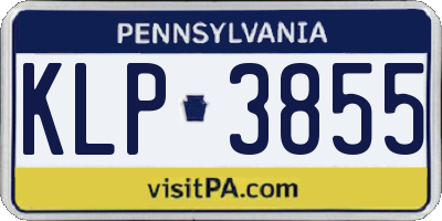 PA license plate KLP3855