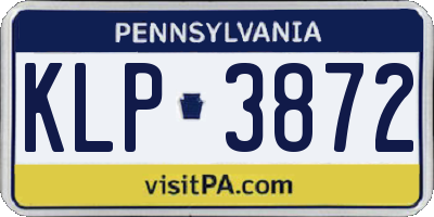 PA license plate KLP3872