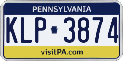 PA license plate KLP3874