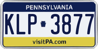 PA license plate KLP3877