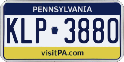 PA license plate KLP3880