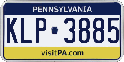 PA license plate KLP3885