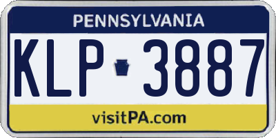 PA license plate KLP3887