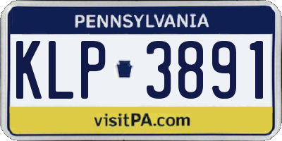 PA license plate KLP3891