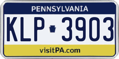 PA license plate KLP3903