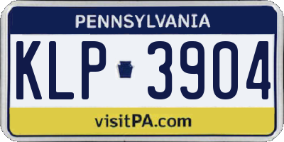 PA license plate KLP3904