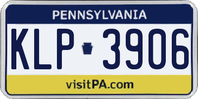 PA license plate KLP3906