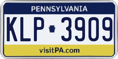 PA license plate KLP3909