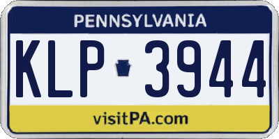 PA license plate KLP3944