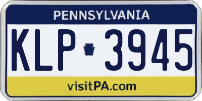 PA license plate KLP3945