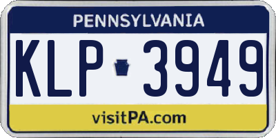 PA license plate KLP3949