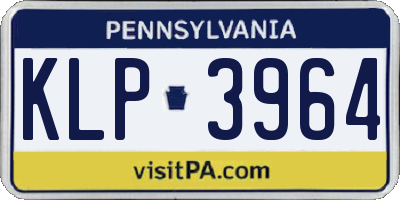 PA license plate KLP3964