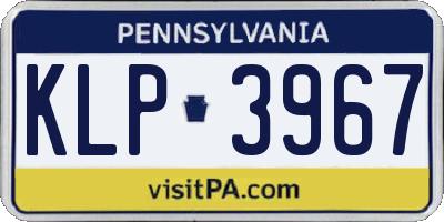 PA license plate KLP3967