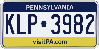 PA license plate KLP3982