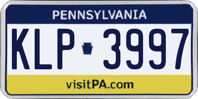 PA license plate KLP3997