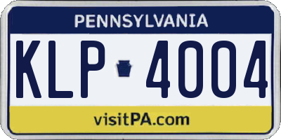 PA license plate KLP4004