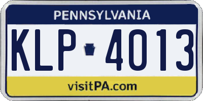 PA license plate KLP4013