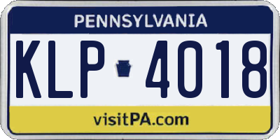 PA license plate KLP4018