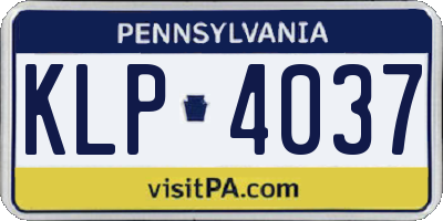 PA license plate KLP4037