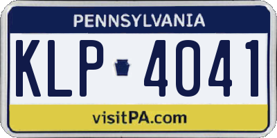 PA license plate KLP4041