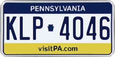 PA license plate KLP4046