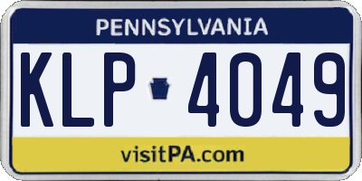 PA license plate KLP4049