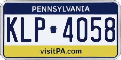 PA license plate KLP4058