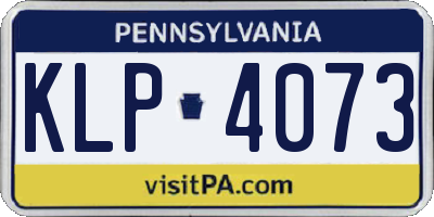 PA license plate KLP4073