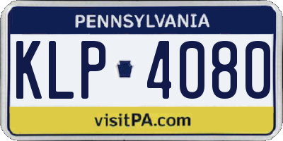 PA license plate KLP4080