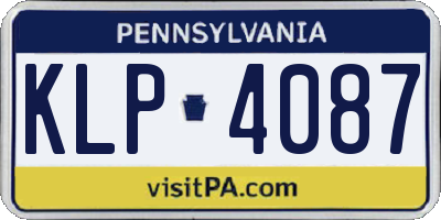 PA license plate KLP4087
