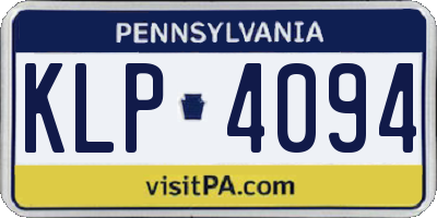 PA license plate KLP4094